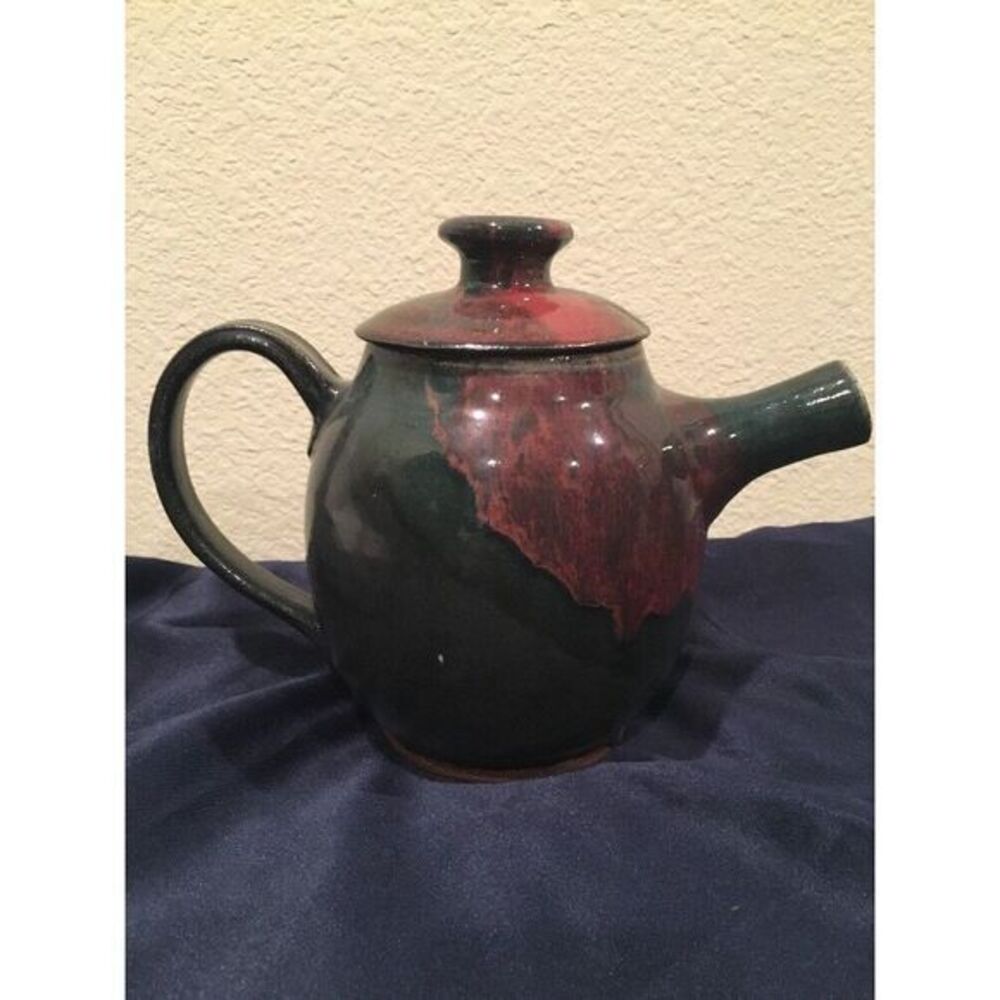 Handmade GLAZED POTTERY 7" Teapot  SIGNED‎ BY DOROTHY